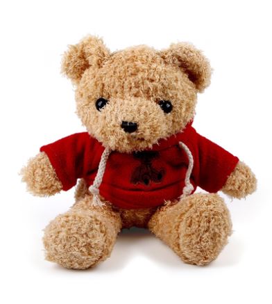 КИДС, мягкая игрушка, медведь в кофте, 30 см, красный 1