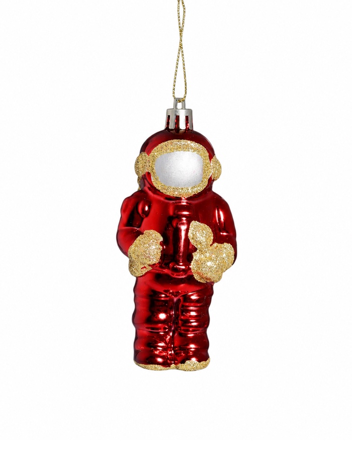 КОСМОНАВТ, елочные игрушки, 4шт, 4,5х10,5 см, красный 1