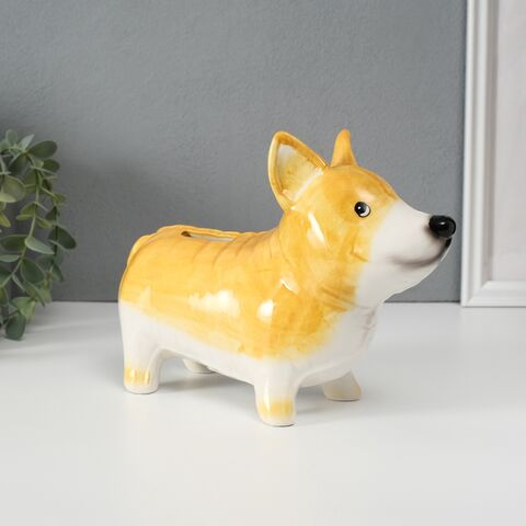 КОРГИ, копилка, керамика, оранжевый 3