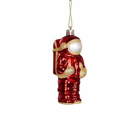 КОСМОНАВТ, елочные игрушки, 4шт, 4,5х10,5 см, красный 2