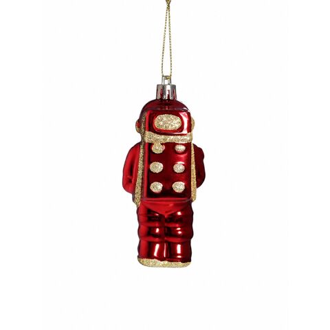 КОСМОНАВТ, елочные игрушки, 4шт, 4,5х10,5 см, красный 4
